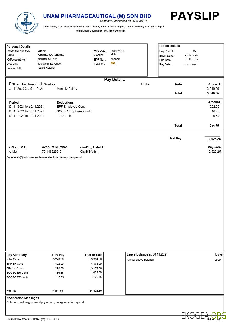 Modèle de fiche de paie Unam Pharmaceautical (M) Sdn Bhd aux formats Word et PDF.pdf, 1